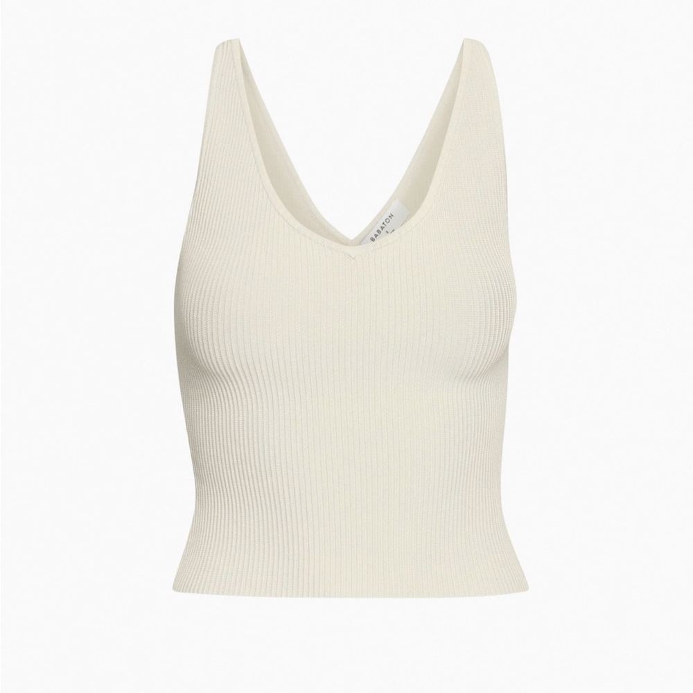 Babaton Knit Sculpt V Neck Tank